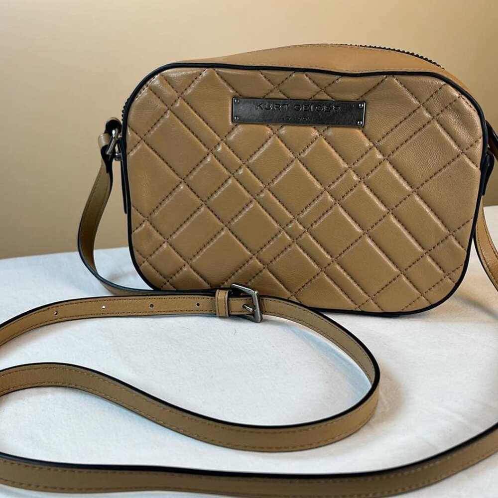 Kurt Geiger Quilted Tan Leather Shoulder Purse***Flaws***